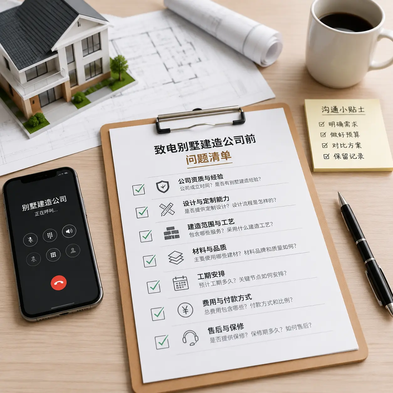 在内蒙古拨打别墅建造公司电话前的准备工作