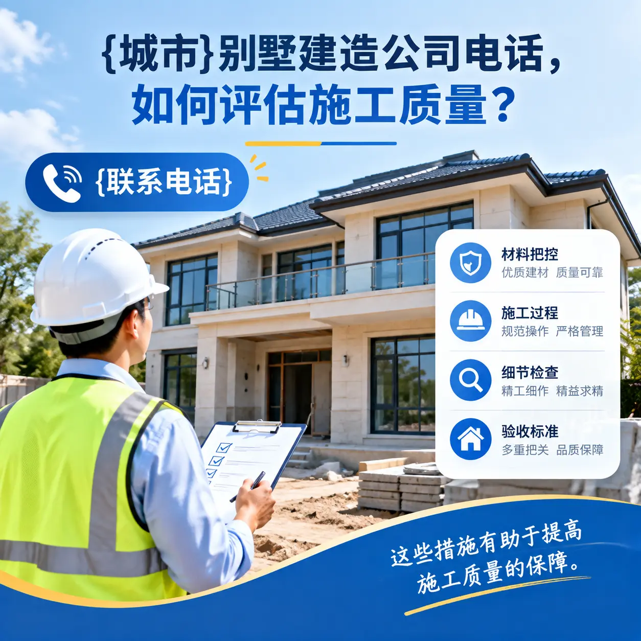 内蒙古别墅建造公司电话,如何评估施工质量?